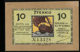 Notgeld Lindau A. B. 1919, 10 Pfennig, Segelschiff Und Löwenstatue Am See  - [11] Emissions Locales