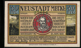 Notgeld Neustadt / Mecklenburg, 1921, 50 Pfennig, Die Alte Burg  - Lokale Ausgaben