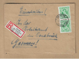 Los Vom 23.04 -  Heimatbeleg Aus Oesede 1946  Einschreiben - Cartas & Documentos