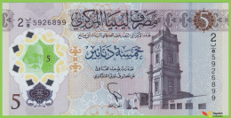 Voyo LIBYA 5 Dinars ND/2021 P86 B551a Ser2 ب/8 UNC Polymer Commemorative - Libye
