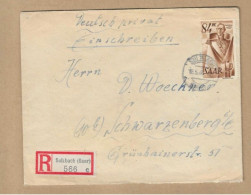 Los Vom 23.04 -  Heimatbeleg Aus Sulzbach 1947  Einschreiben - Lettres & Documents