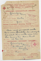 MESSAGE CROIX ROUGE FRANCAISE  DAKAR SENEGAL  28 MARS 1944  ORIGINE MARSEILLE + EMA 1FR50 VICHY RP - Cruz Roja