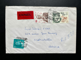 SP ESPAGNE ENVELOPPE / EXPRES POUR MONTPELLIER FRANCE / AFFRANCHISSEMENT PHILATELIQUE - Cartas & Documentos