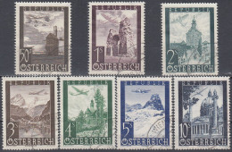 AUSTRIA 1947, AIRPLANES Over LANDSCAPES Or BUILDINGS, COMPLETE USED SERIES With GOOD QUALITY - Usati