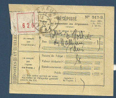 Cachet Manuel De Chauny - Récépissé D'un Objet Recommandé - 1932 - Manual Postmarks