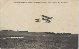 X124166 MARNE MOURMELON LE GRAND AERODROME AVIATION BIPLAN HENRY FARMAN MOTEUR GNOME VOL AVEC PASSAGER - Mourmelon Le Grand