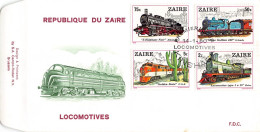 G018 Zaire Congo 1980 Locomotives FDC - 1980-1989