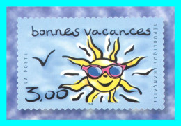 A779 / 269 Carte Pub LA POSTE Timbre Bonnes Vacances - Advertising