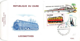 G018 Zaire Congo 1980 Locomotives FDC - 1980-1989