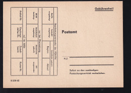 DDR Vordruck-Postkarte "Antrag Auf Zeitungsüberweisung/Rundfunkummeldung", Ungebraucht - Poste