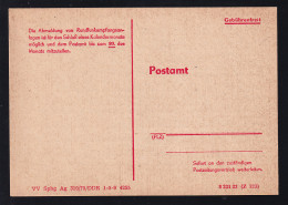 DDR Vordruck-Postkarte "Abmeldung Als Rundfunkteilnehmer", Ungebraucht - Post