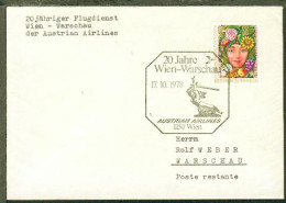 1978 Austrian Airlines 20 Jahre Wien-Warschau SSt. Auf Bf. - Other & Unclassified