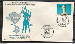 Brazil Envelope PVT FIL 26A 1990 LUBRAPEX FILAPELIA ART GIORGIO BRUNO CESCHIATTI JUSTICE LAW CBC DF - FDC