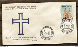 Brazil Envelope PVT FIL 03A 1990 Architecture Religion Church CBC RS - FDC
