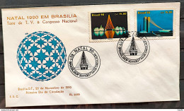 Brazil Envelope PVT FIL 030 1990 Christmas Architecture CBC Brasília - FDC