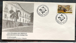 Brazil Envelope FDC 504 1990 Geographic Service Of The Military Army Map CBC DF 1 - FDC