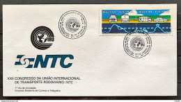 Brazil Envelope FDC 502 1990 Road Transport Car Bus Truck CBC RJ 2 - FDC