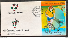 Brazil Envelope FDC 501 1990 World Cup Italia CBC RJ 1 - FDC