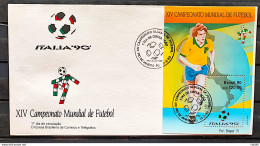 Brazil Envelope FDC 501 1990 World Cup Italia CBC RJ 2 - FDC