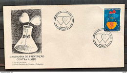 Brazil Envelope FDC 498 1990 Campaign Against AIDS Health CBC Brasilia 1 - FDC