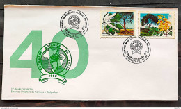 Brazil Envelope FDC 490 1990 Botany Society Pau Brasil Ipe CBC CE 2 - FDC