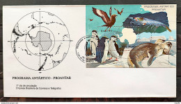 Brazil Envelope FDC 493 1990 Antartic Antartic Pinguar Pinguim Map CBC RJ 2 - FDC