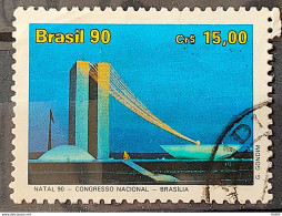 C 1712 Brazil Stamp Christmas Religion Brasilia National Congress 1990 Circulated 1 - Gebruikt