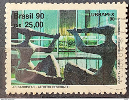 C 1698 Brazil Stamp Lubrapex Brasilia Sculpture Alfredo Ceschiatti Bruno Giorgi The Bathers 1990 Circulated 1 - Oblitérés