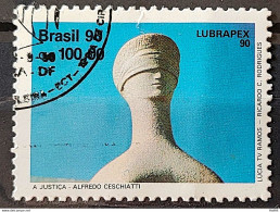 C 1701 Brazil Stamp Lubrapex Brasilia Sculpture Alfredo Ceschiatti Bruno Giorgi Justica Right 1990 Circulated 1 - Used Stamps