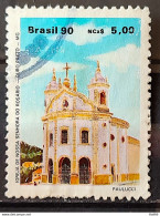 C 1669 Brazil Stamp Religious Architecture Religion Church Our Lady Of Rosario Ouro Black MG 1990 Circulated 3 - Oblitérés