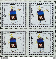 C 1990 Brazil Stamp UNICEF United Nations Child Infant 1996 Block Of 4 - Unused Stamps