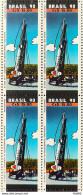 C 1716 Brazil Stamp 25 Years Spatial Rocket Military Space Communication 1990 Block Of 4 - Ongebruikt