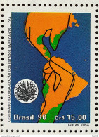 C 1715 Brazil Stamp 100 Year Organization Of American States OEA Politics Economy Mao Map 1990 - Neufs