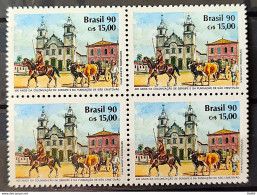 C 1717 Brazil Stamp 400 Years Sergipe Sao Cristovao Horse Church 1990 Block Of 4 - Nuovi