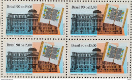 C 1708 Brazil Stamp Book Day Literature National Library 1990 Block Of 4 - Ungebraucht
