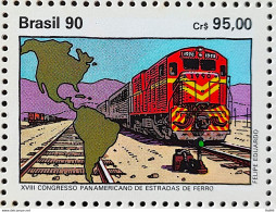 C 1696 Brazil Stamp Panamerican Congress Of Road Roads Map 1990 1 - Ongebruikt