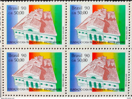 C 1691 Brazil Stamp Casa Franca Brasil Rio De Janeiro 1990 Block Of 4 - Nuevos