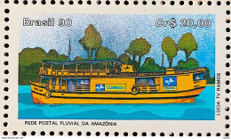 C 1677 Brazil Stamp Fluvial Postcard Of Amazonia Postal Service Ship 1990 1 - Nuovi