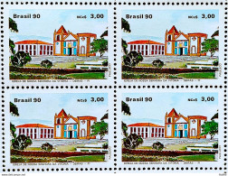 C 1668 Brazil Stamp Religious Architecture Religion Church Our Lady Of Vitoria Oeiras Piaui 1990 Block Of 4 - Unused Stamps