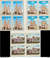 C 1667 Brazil Stamp Religious Architecture Religion Church Cathedral 1990 Block Of 4 Complete Series - Neufs