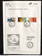 Brochure Brazil Edital 1990 28 Day Book Literature Writer With Stamp CPD RJ - Lettres & Documents