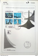 Brochure Brazil Edital 1990 26 LUBRAPEX BRASILIA ART WITH STAMP CBC DF Brasilia - Brieven En Documenten