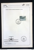 Brochure Brazil Edital 1990 21 Brazilian Aeronautical Industry Airplane CBA 123 With Stamp CPD SP Sao José Dos Campos - Cartas & Documentos