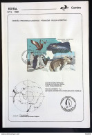 Brochure Brazil Edital 1990 05 ANTARTICO PROGRAM PROFER FAUNA WITH STAMP CPD RJ - Covers & Documents