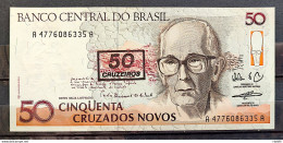 Brazil Banknote C 210 50 Cruzeiros Carlos Drummond De Andrade Literature 1990 Fe 6335 - Brasilien