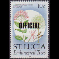 ST.LUCIA 1985 - Scott# O28 Endang.Tree Opt. 10c MNH - St.Lucia (1979-...)