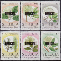 ST.LUCIA 1985 - Scott# O33-8 Endang.Trees Opt. 80c-$5 MNH - St.Lucie (1979-...)