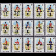 ST.LUCIA 1985 - #O13-27 Mil.Unifrom Opt. Set Of 15 MNH - St.Lucia (1979-...)