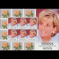 NEVIS 1998 - Scott# 1096 Sheet-Princess Diana MNH - St.Kitts En Nevis ( 1983-...)