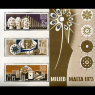 MALTA 1973 - Scott# B15a S/S Christmas MNH - Malta